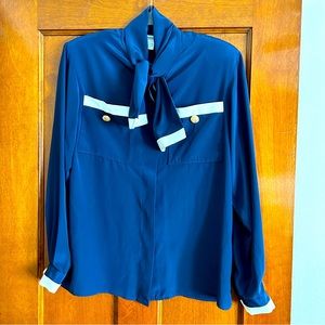 Vintage Split Tie Blouse